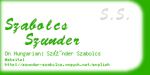szabolcs szunder business card